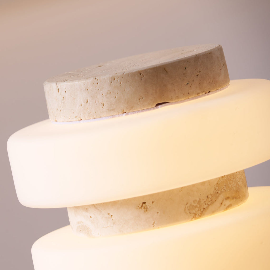 Saturn Travertine Table Lamp