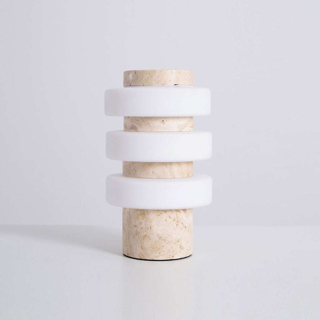 Saturn Travertine Table Lamp