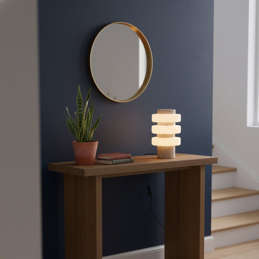 Saturn Travertine Table Lamp