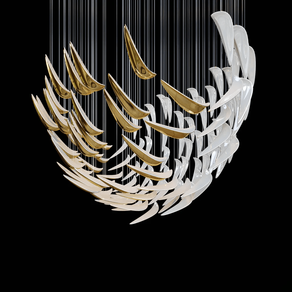 White Feather Art Deco Customize Chandelier