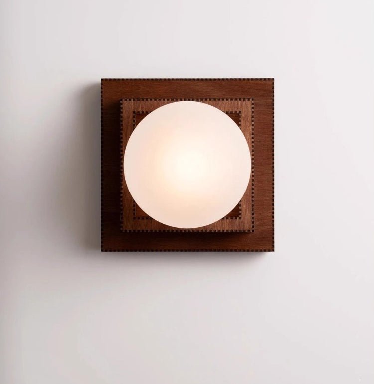Wood Layered Globe Wall Sconce
