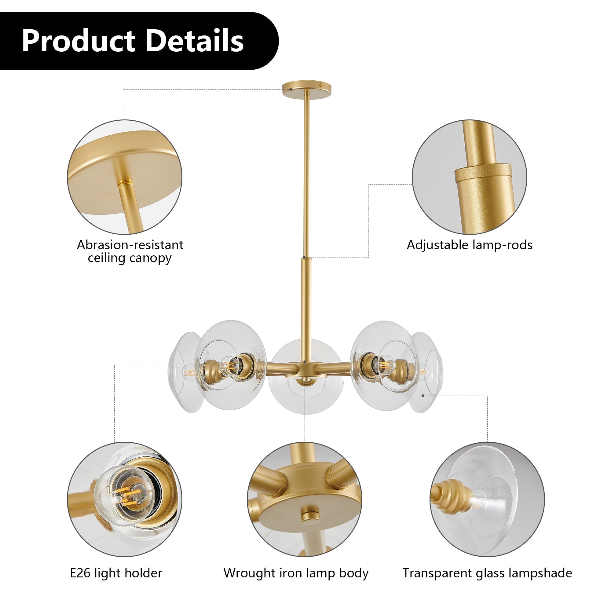 Aenor Gold Sputnik Chandelier