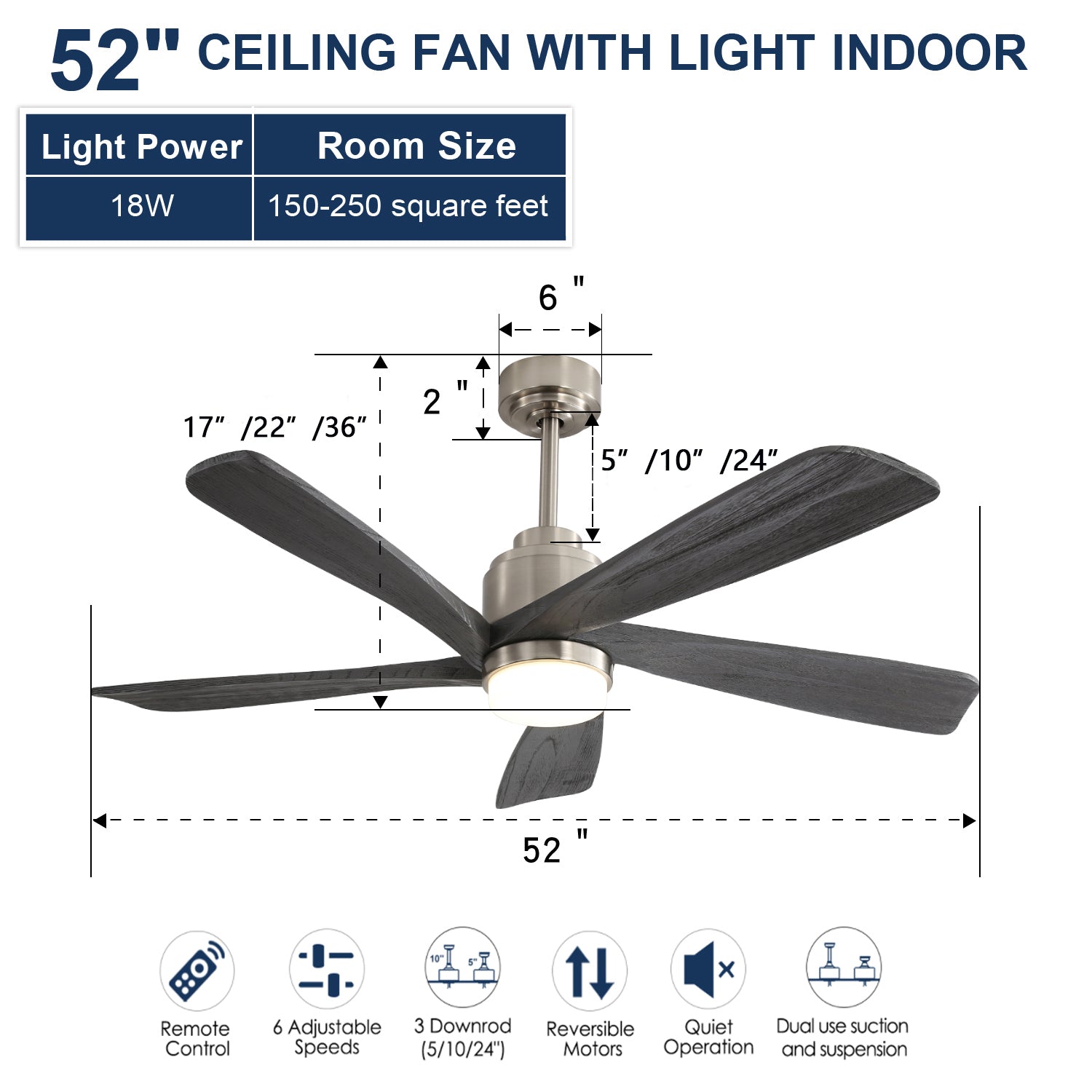 Aeris Modern Ceiling Fan Light