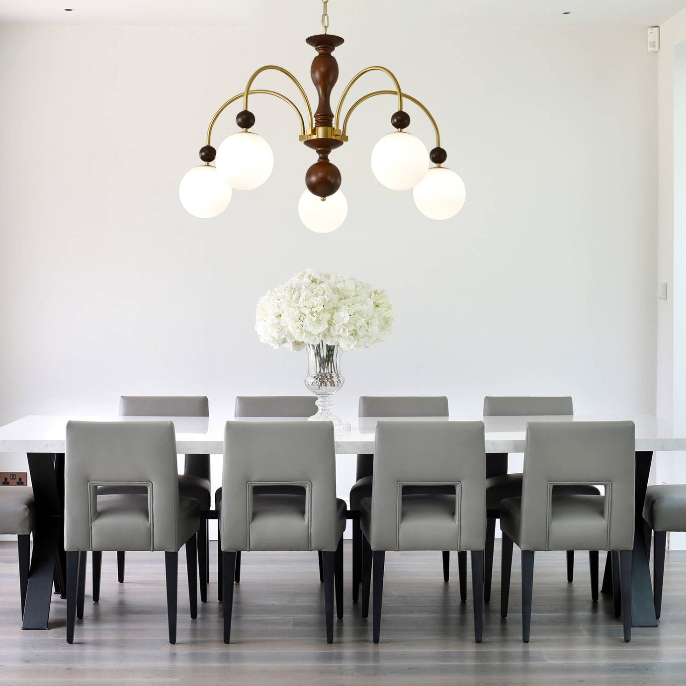 Archway Walnut Color Chandelier - ZozHome