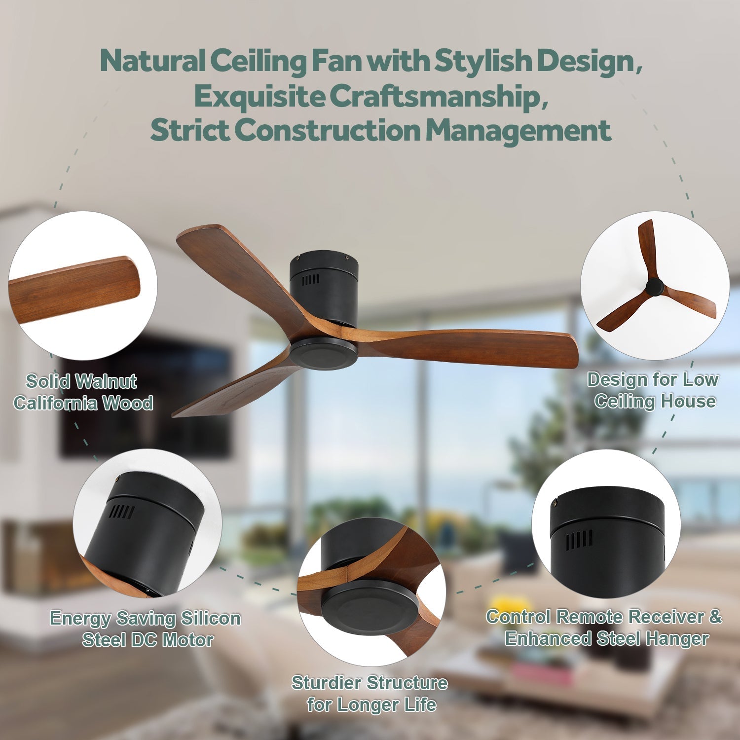 Avelin Low Profile Ceiling Fan