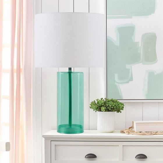 Azure Glow Glass Table Lamp