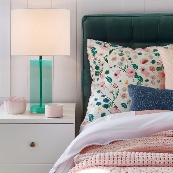 Azure Glow Glass Table Lamp