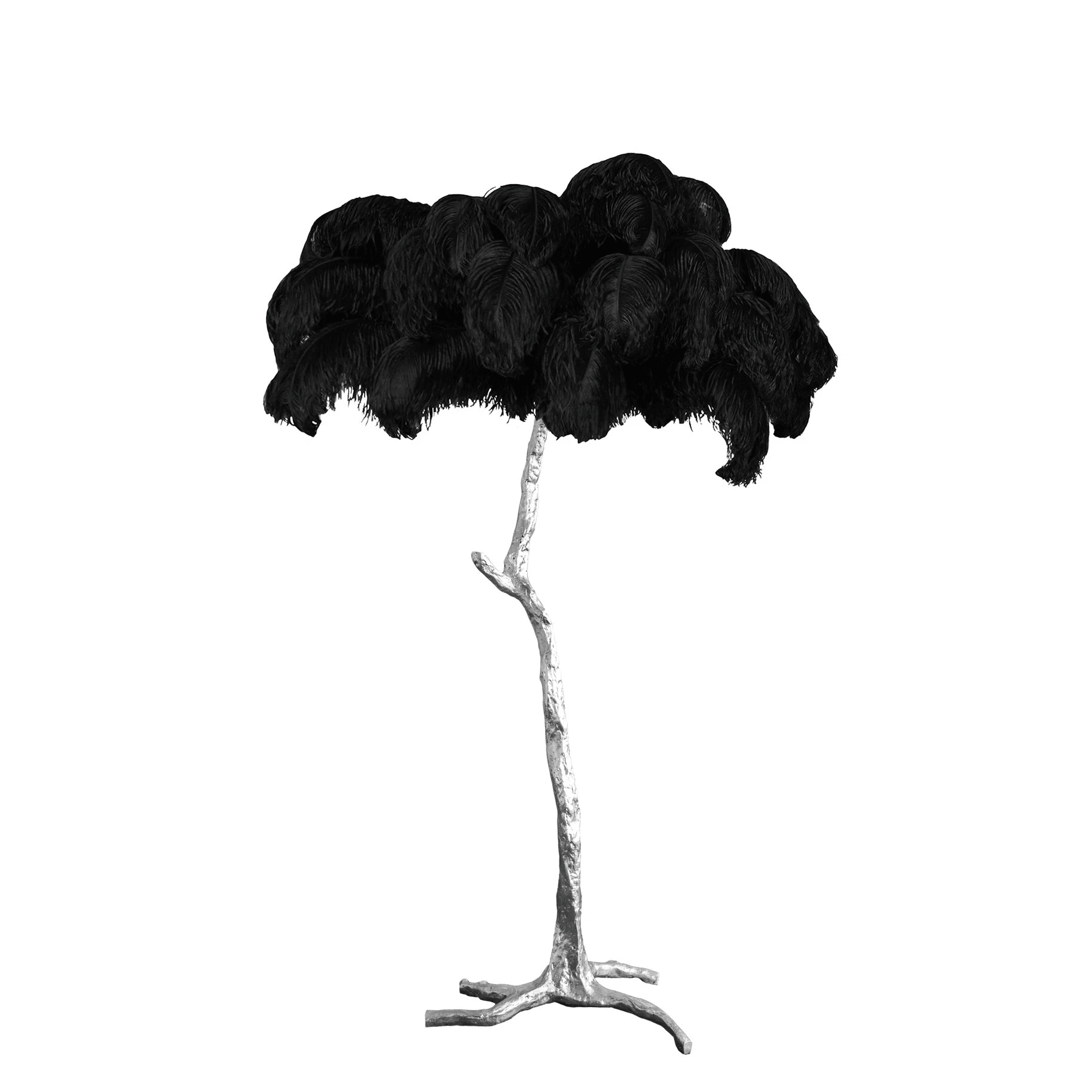 Beautiful Feather Brass Floor Lamp - ZozHome