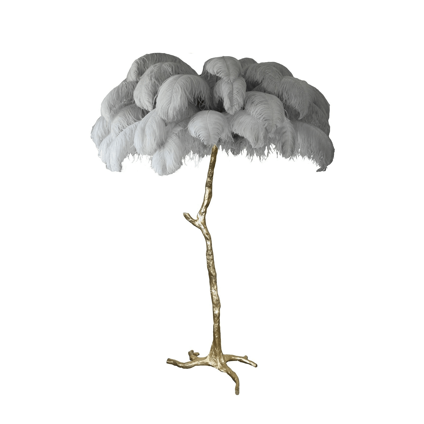 Beautiful Feather Brass Floor Lamp - ZozHome