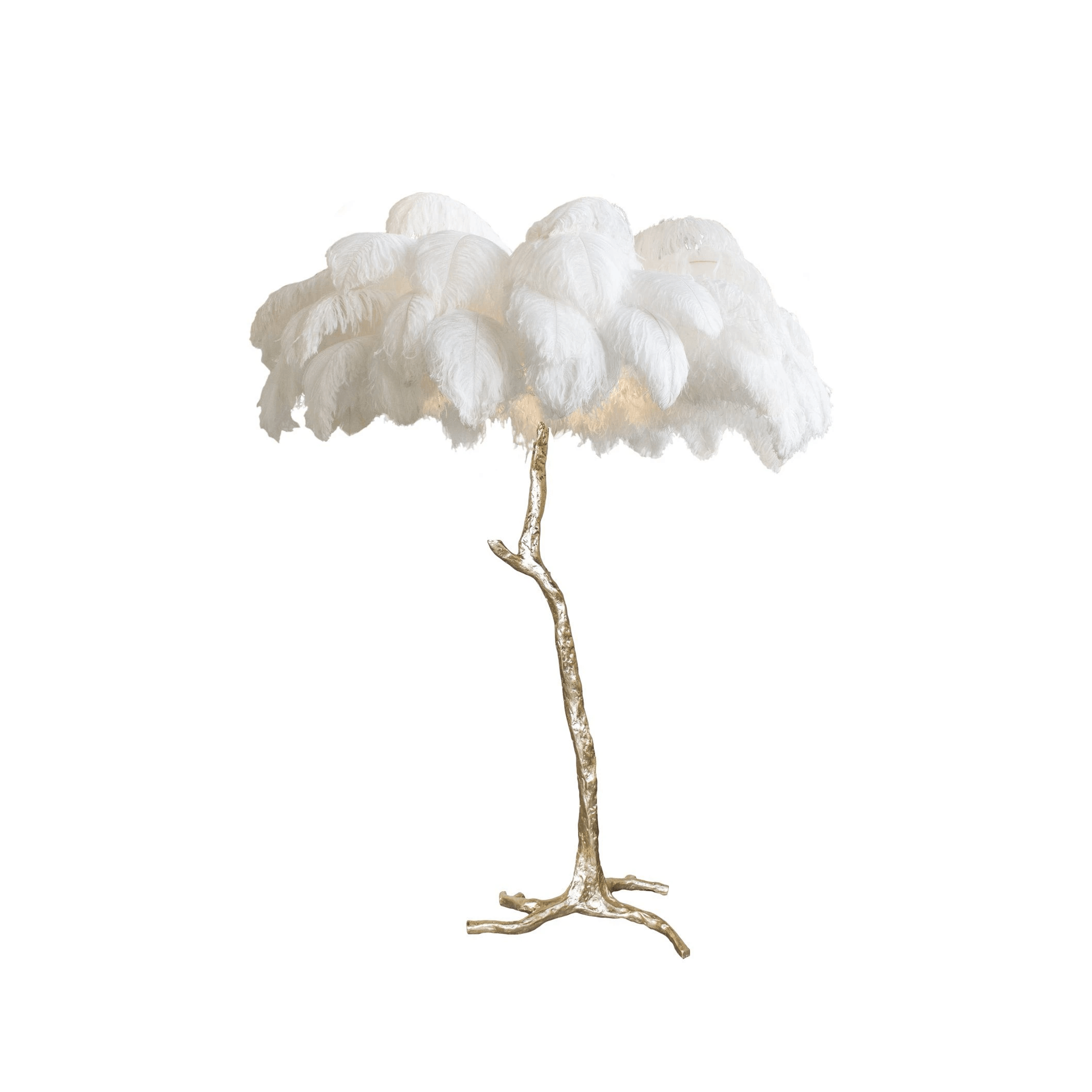 Beautiful Feather Brass Floor Lamp - ZozHome