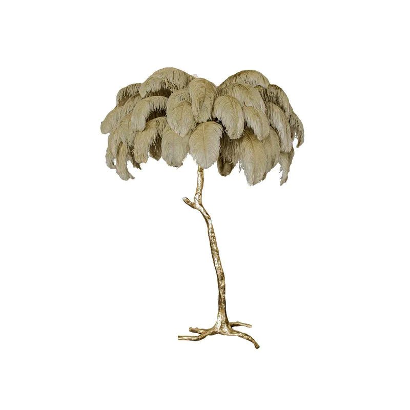 Beautiful Feather Brass Floor Lamp - ZozHome
