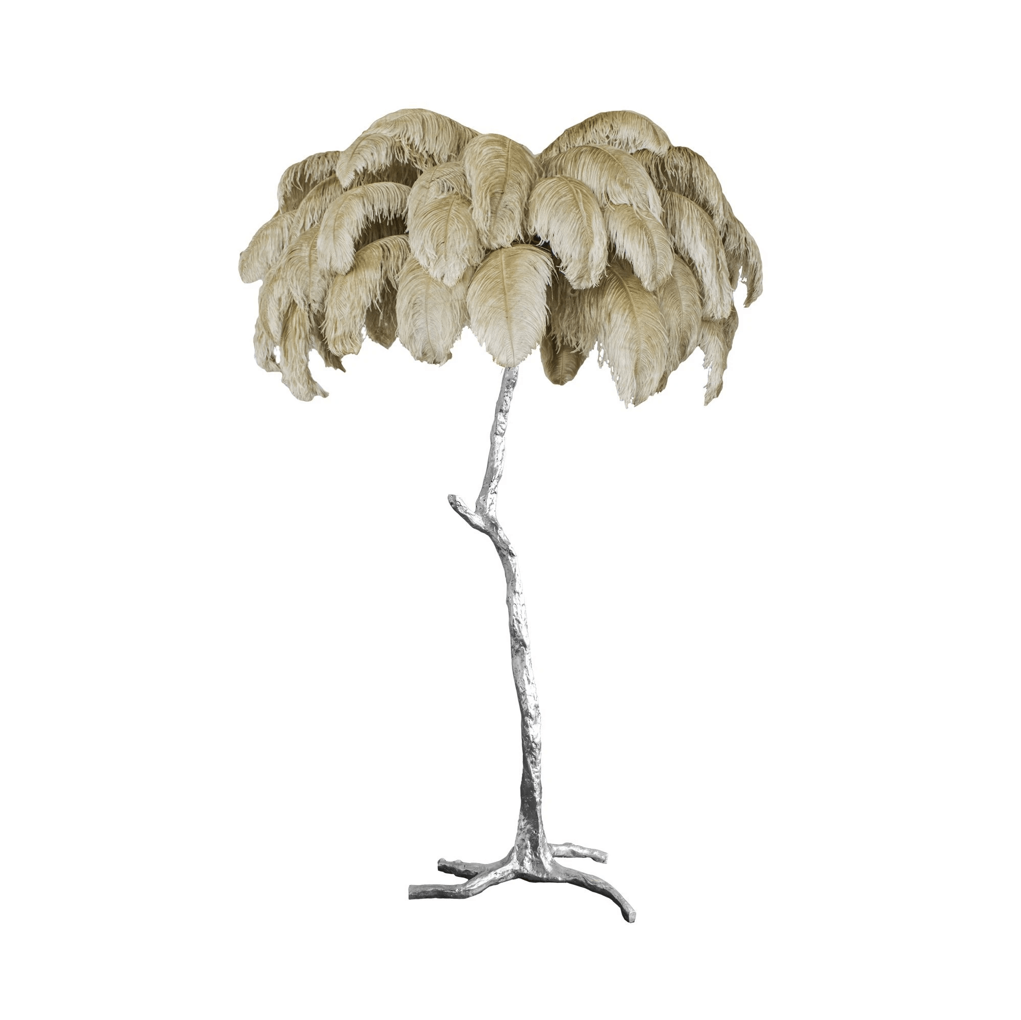 Beautiful Feather Brass Floor Lamp - ZozHome