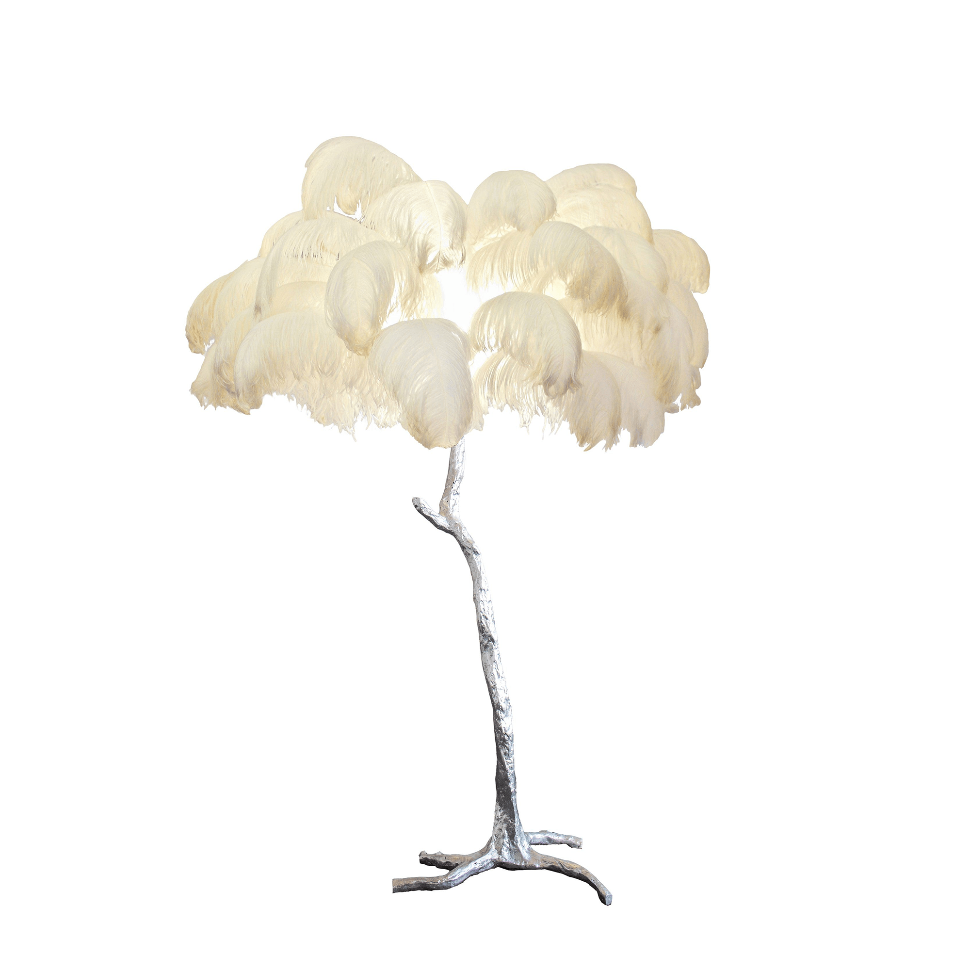 Beautiful Feather Brass Floor Lamp - ZozHome
