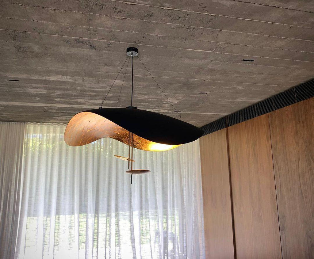 Black Wheel Pendant Light