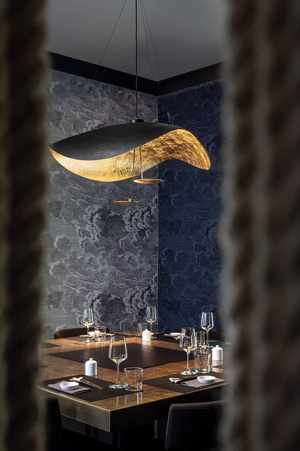 Black Wheel Pendant Light