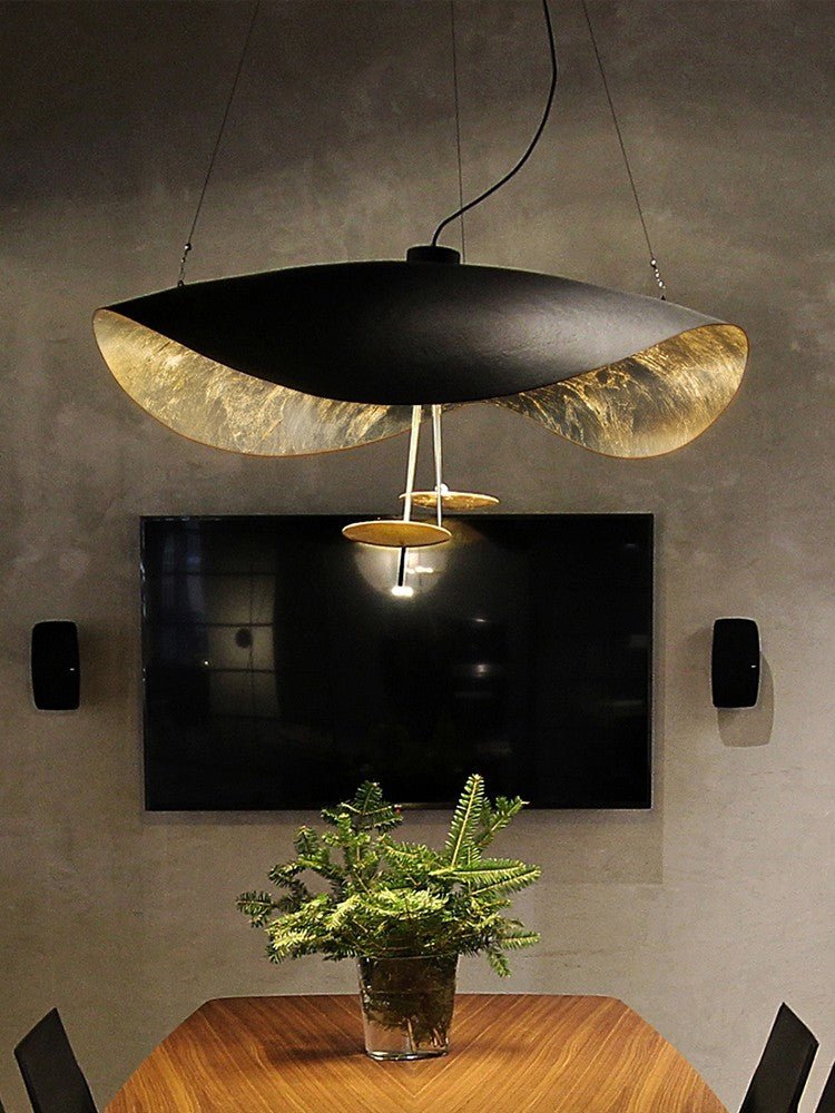 Black Wheel Pendant Light