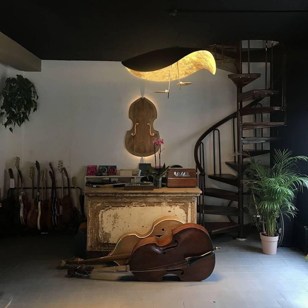 Black Wheel Pendant Light