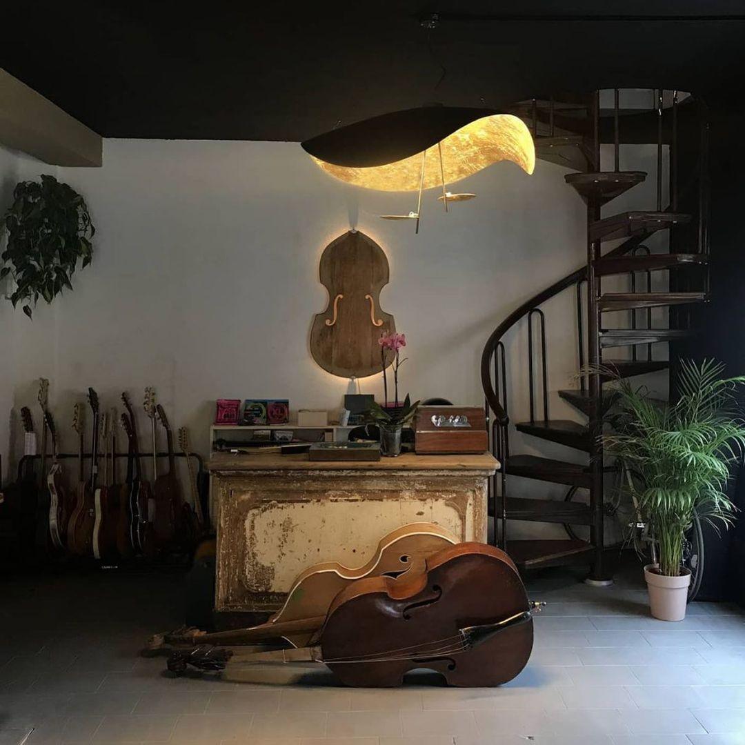 Black Wheel Pendant Light