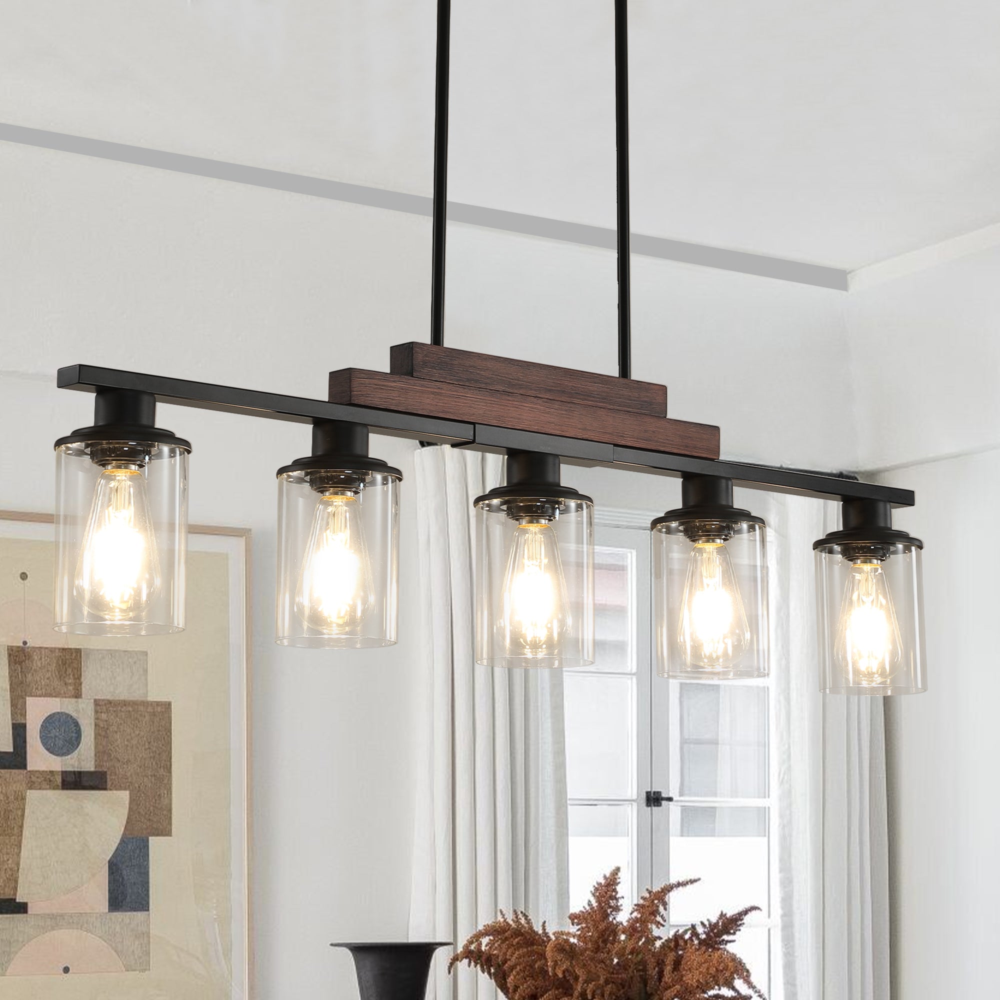 Bristol Metal Wood Pendant Light