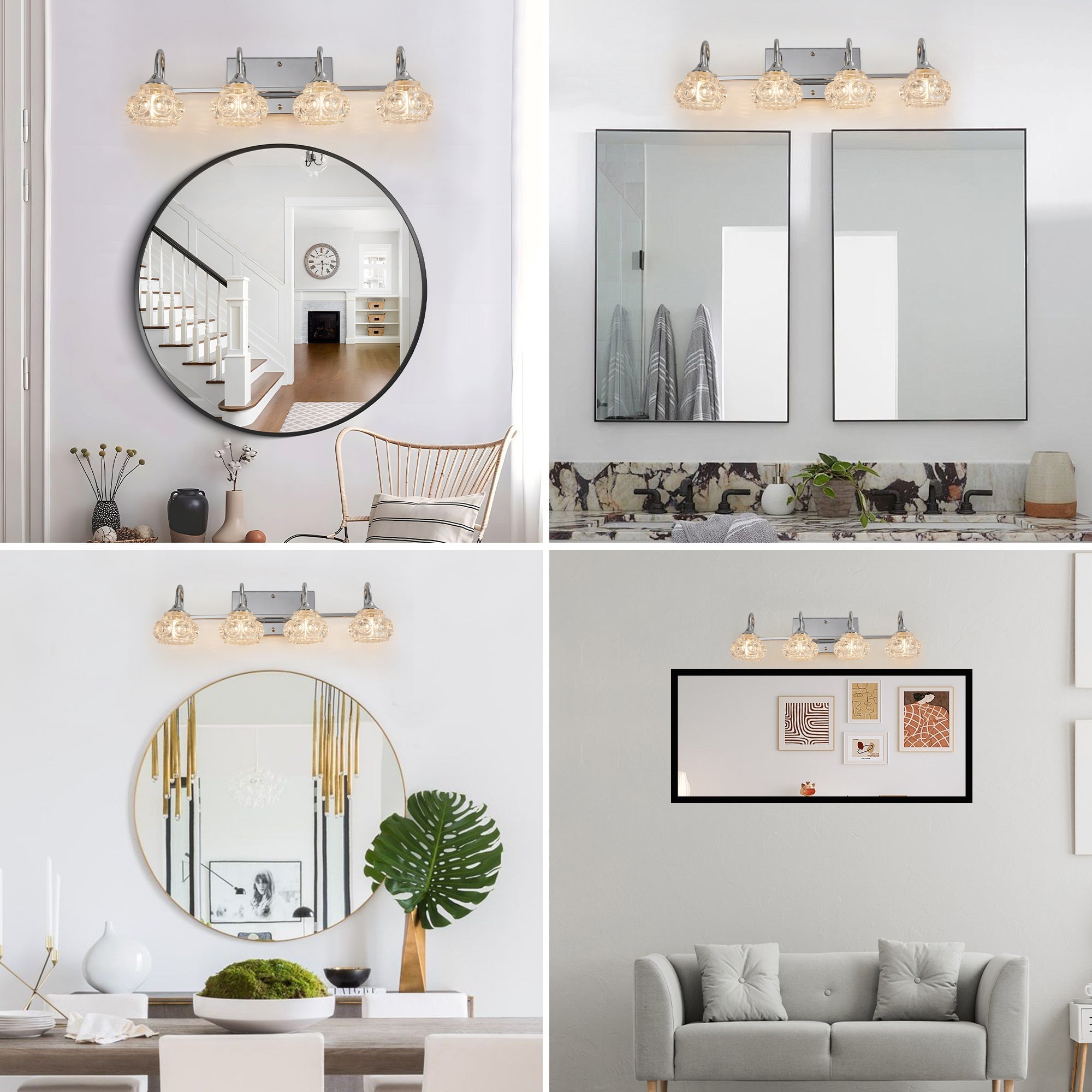 Brushed Crystal Vanity Light