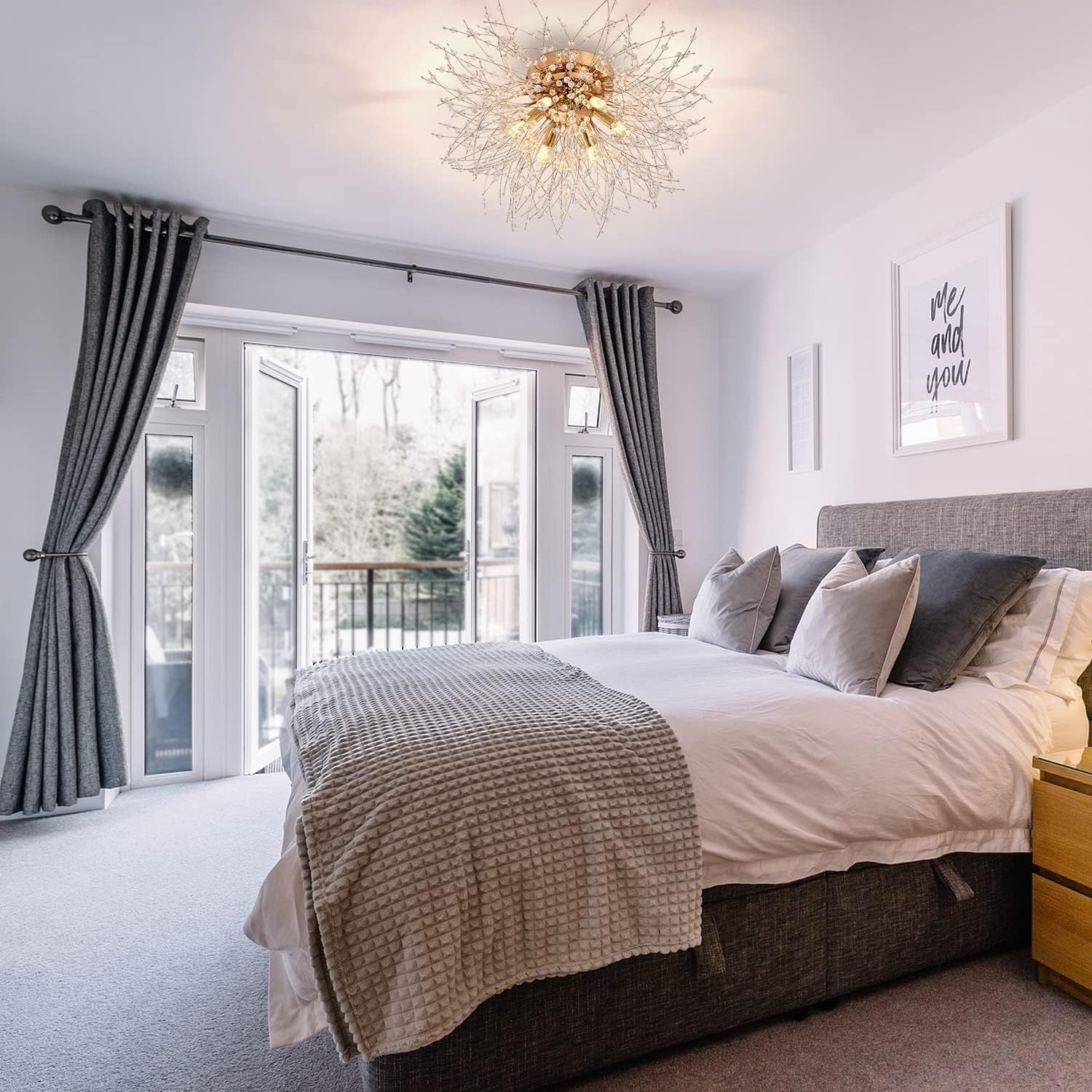 Celestial Bloom Crystal Ceiling Light