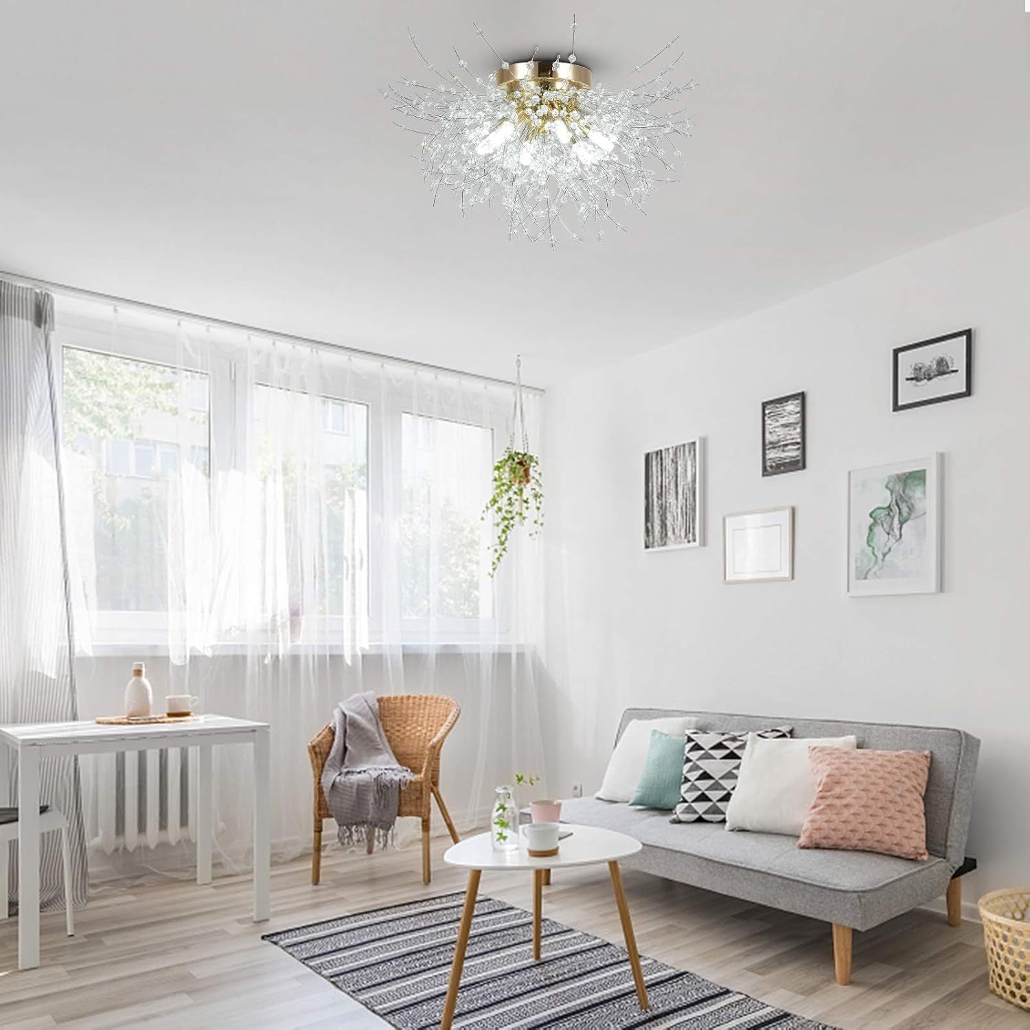 Celestial Bloom Crystal Ceiling Light