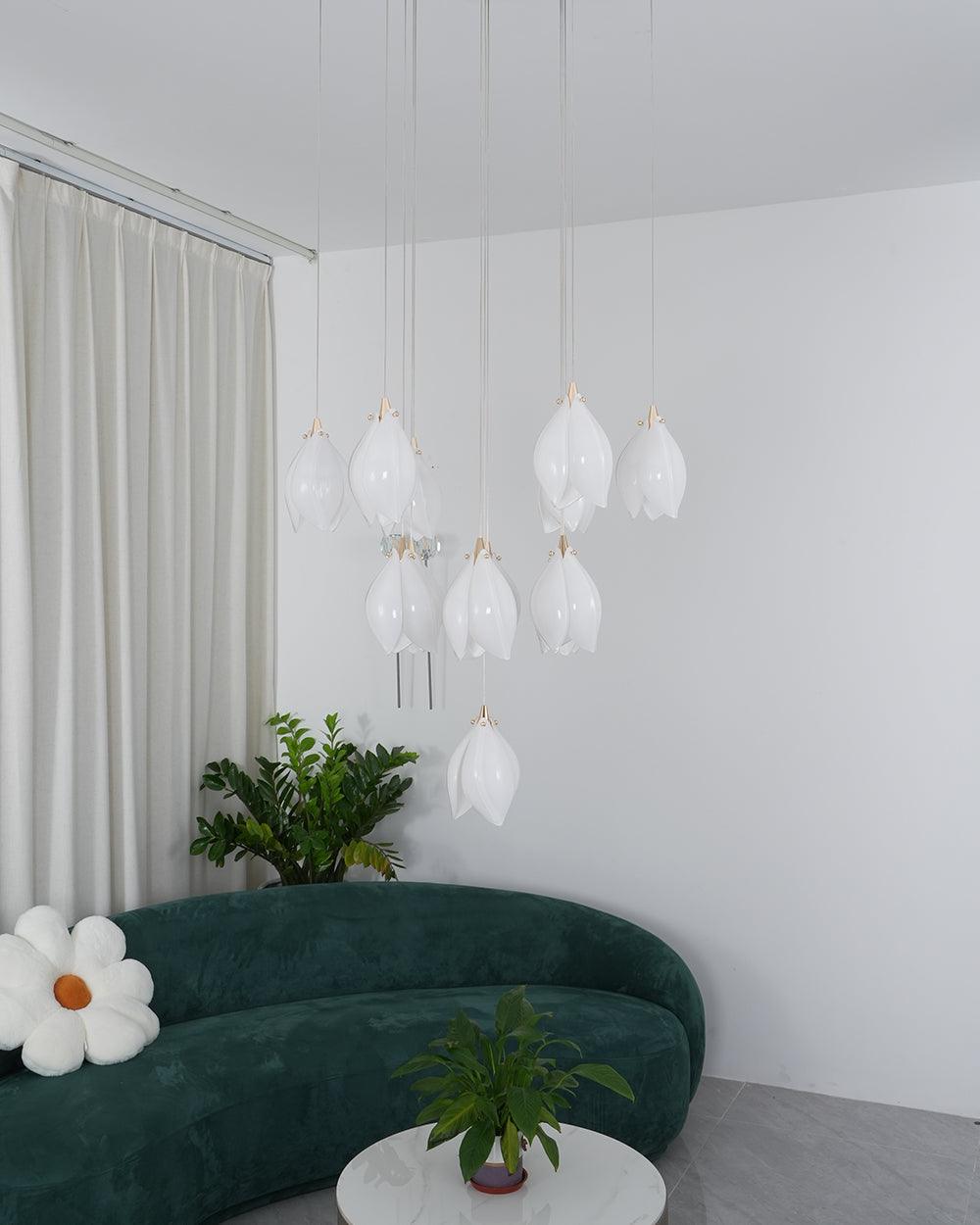 Ceramic Flower Pendant Light