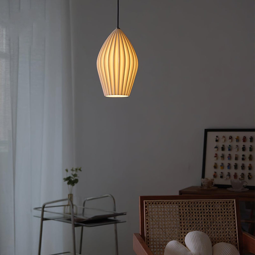 Ceramic Ribbed Pendant light - ZozHome
