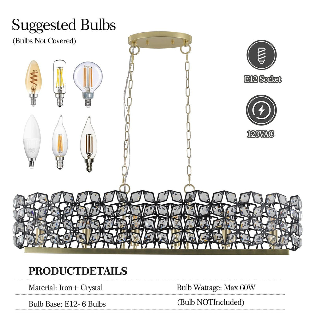 Champagne Gold Oval Crystal Chandelier