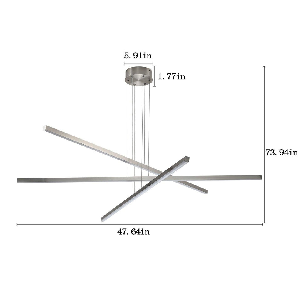 Chandelier Fixture in Silver Integrated LED