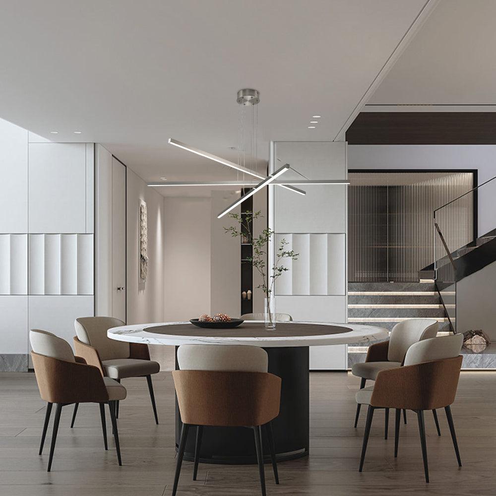 Chandelier Fixture in Silver Integrated LED