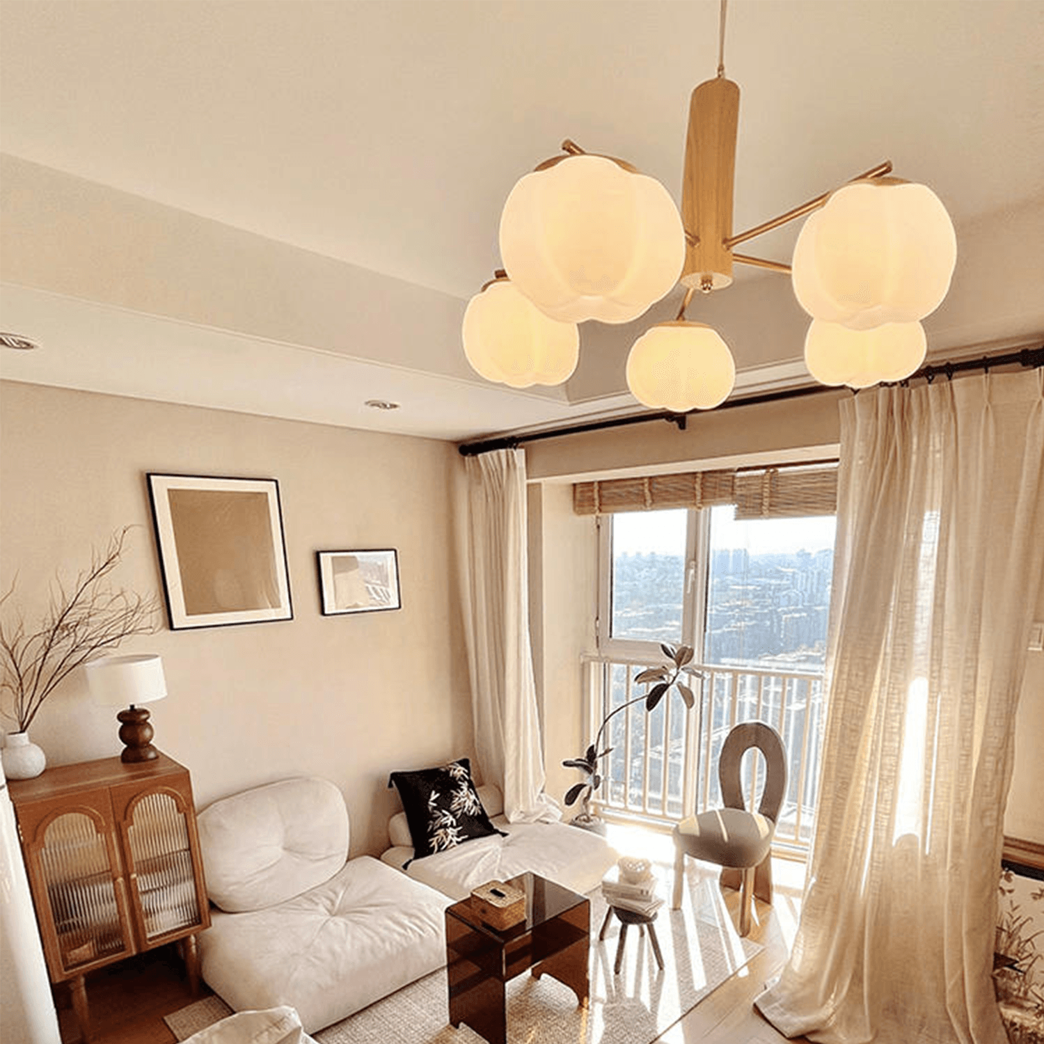 Cotton Ball Chandelier