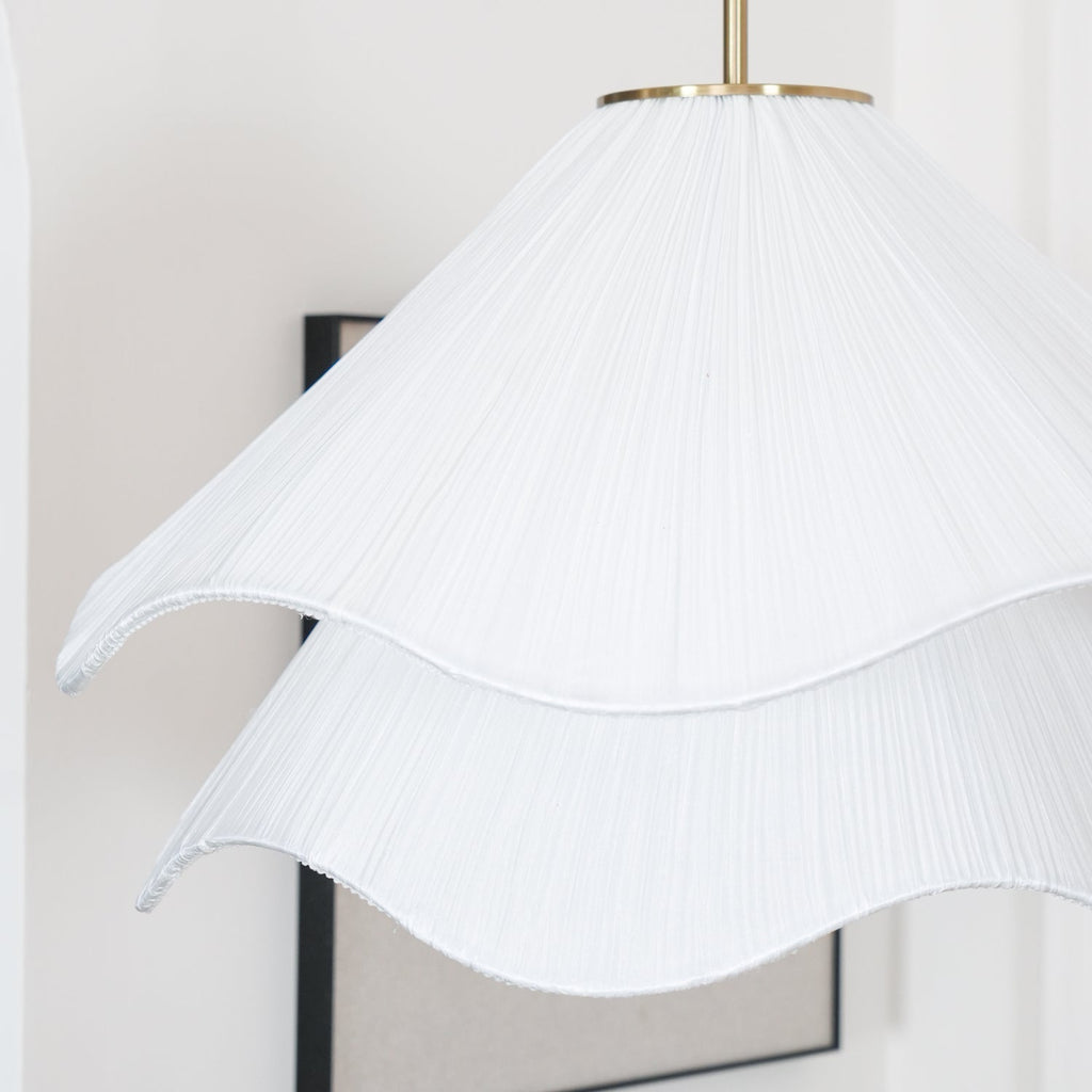 Cream Pleated Pendant Light
