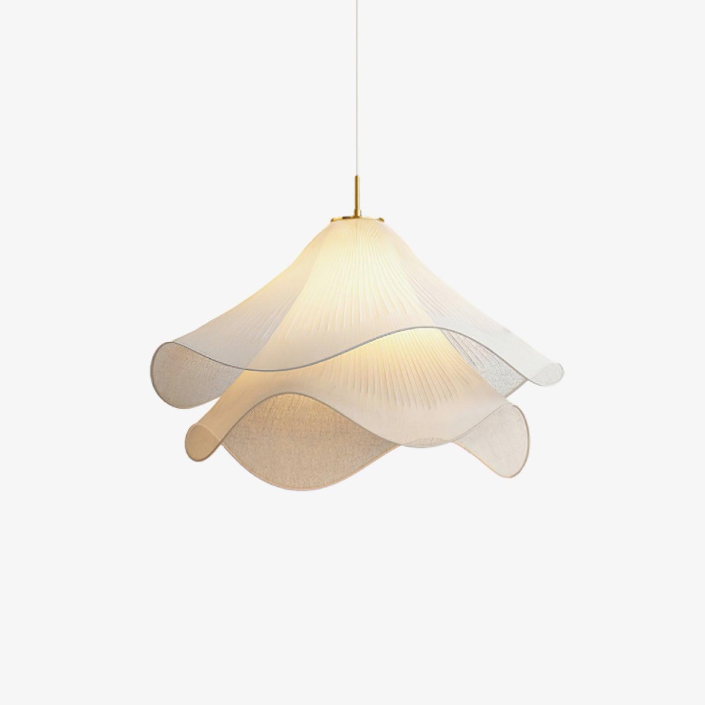 Cream Pleated Pendant Light