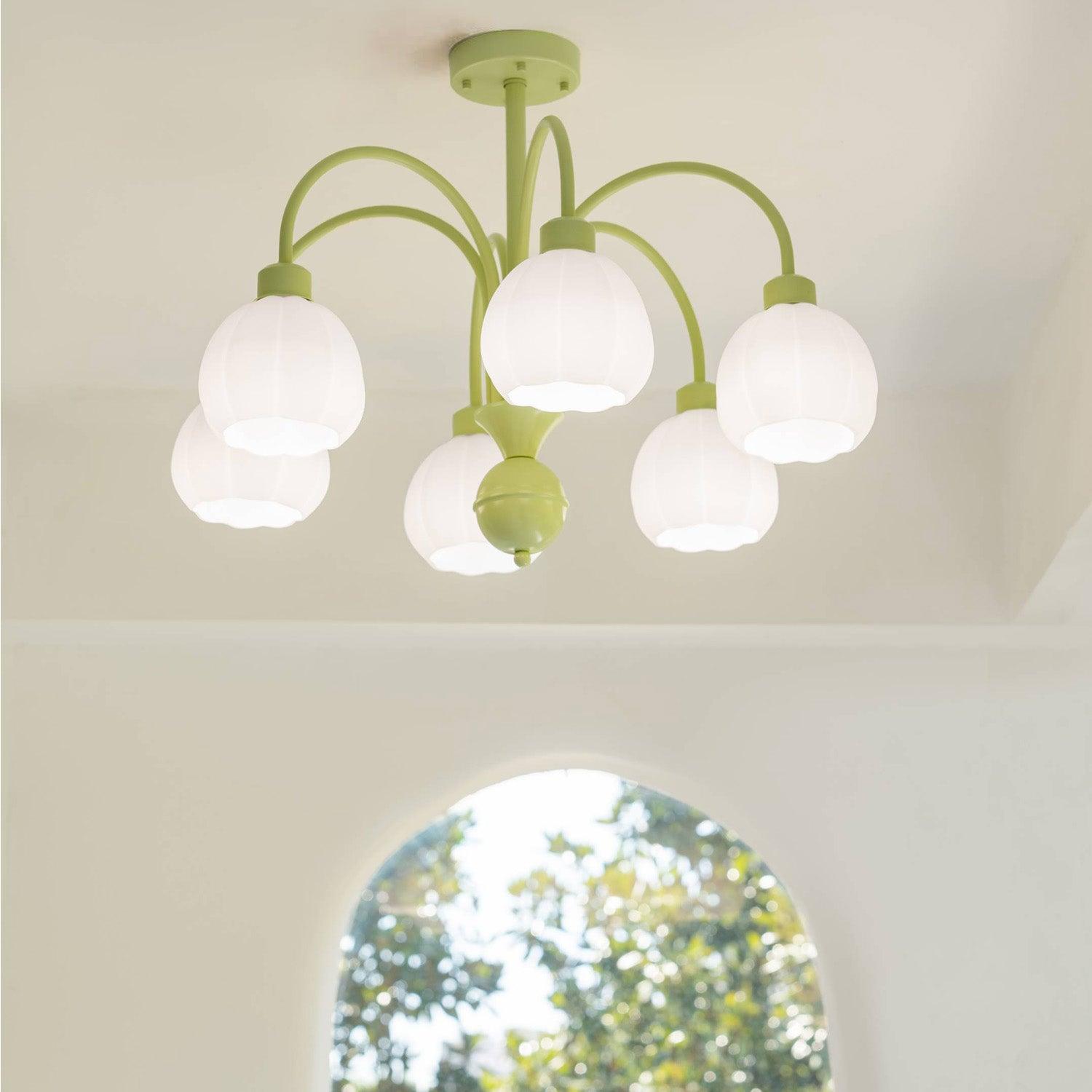 Cream Pumpkin Chandelier