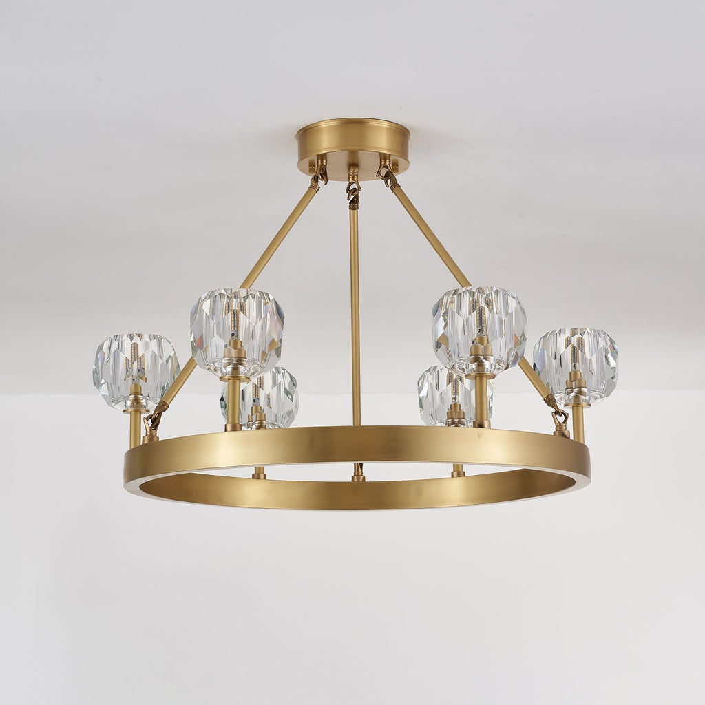 Crystal Round Golden Chandelier