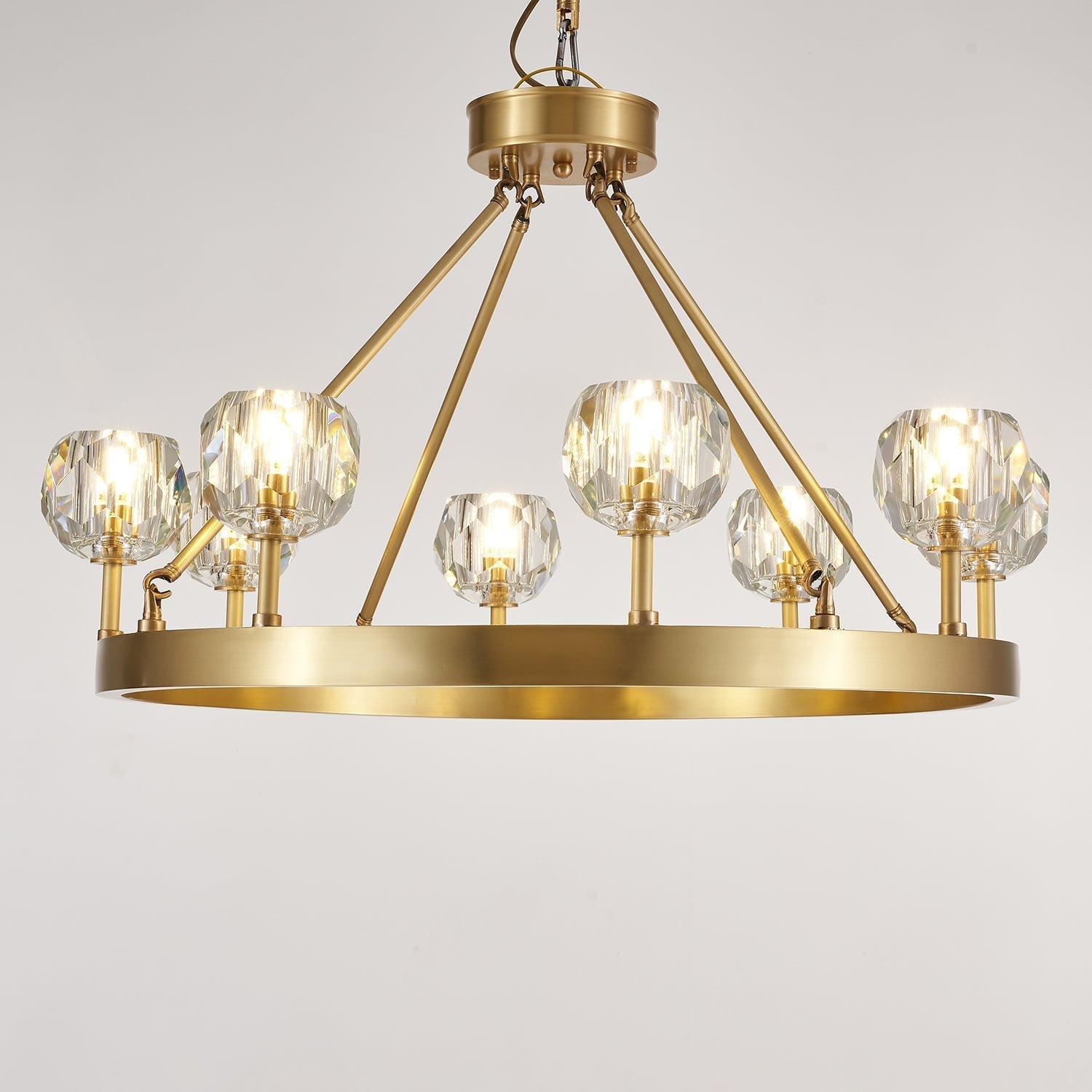 Crystal Round Golden Chandelier - ZozHome