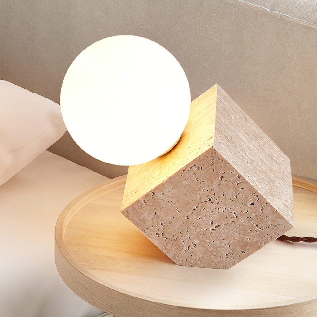 Cube Stone Table Lamp - ZozHome