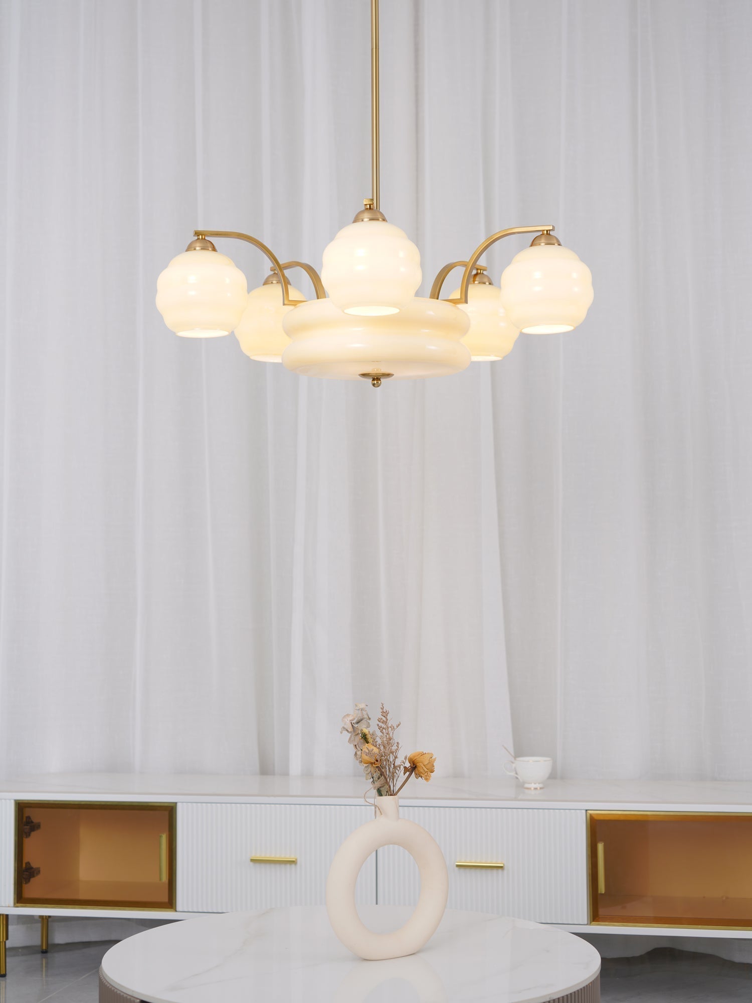 Curved Retro Chandelier