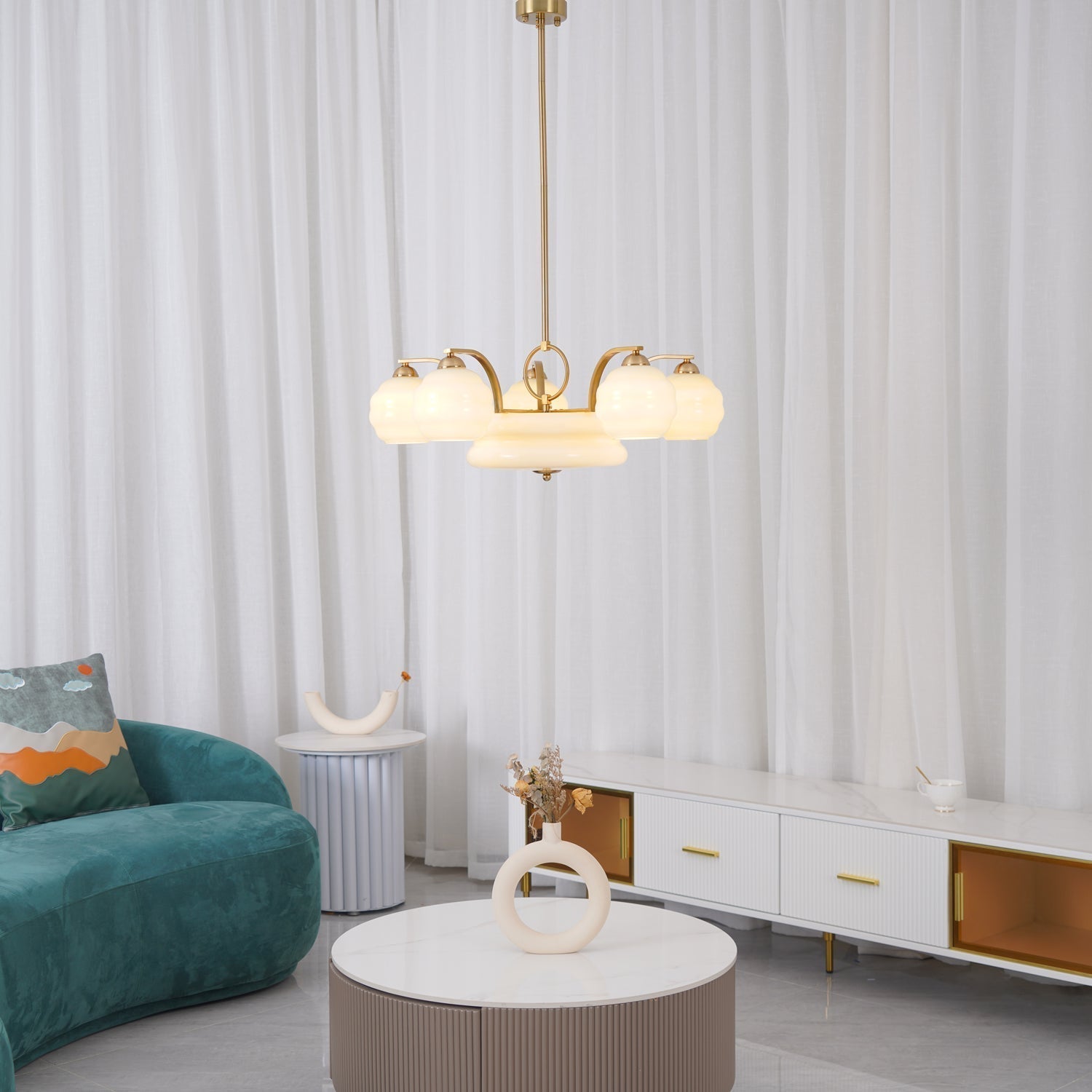 Curved Retro Chandelier