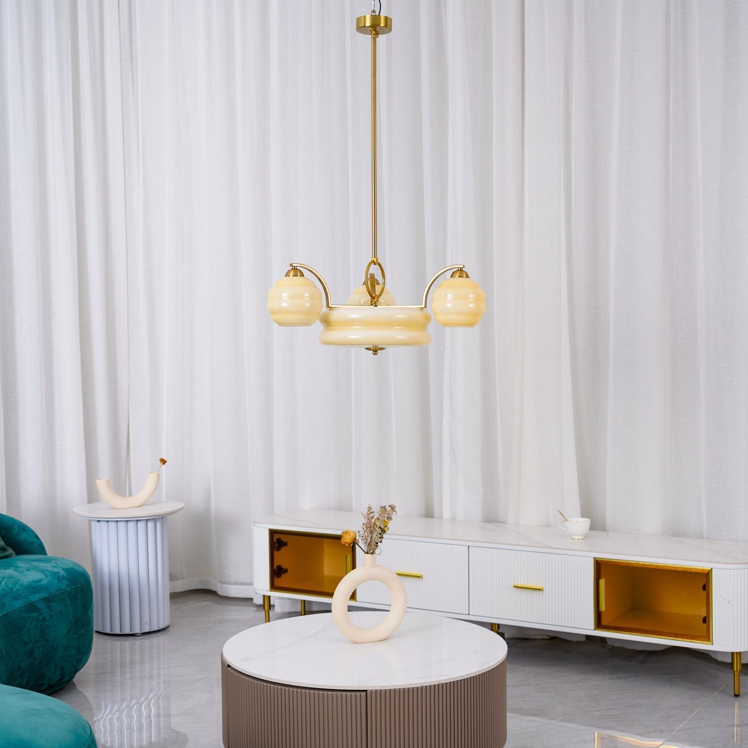 Curved Retro Chandelier