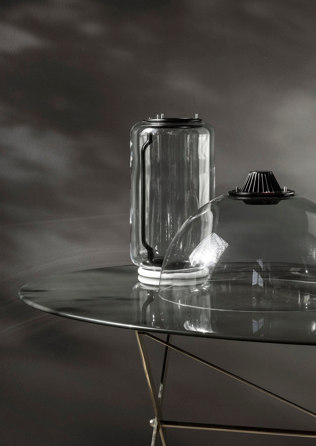 Cylindrical Clear Glass Chandelier