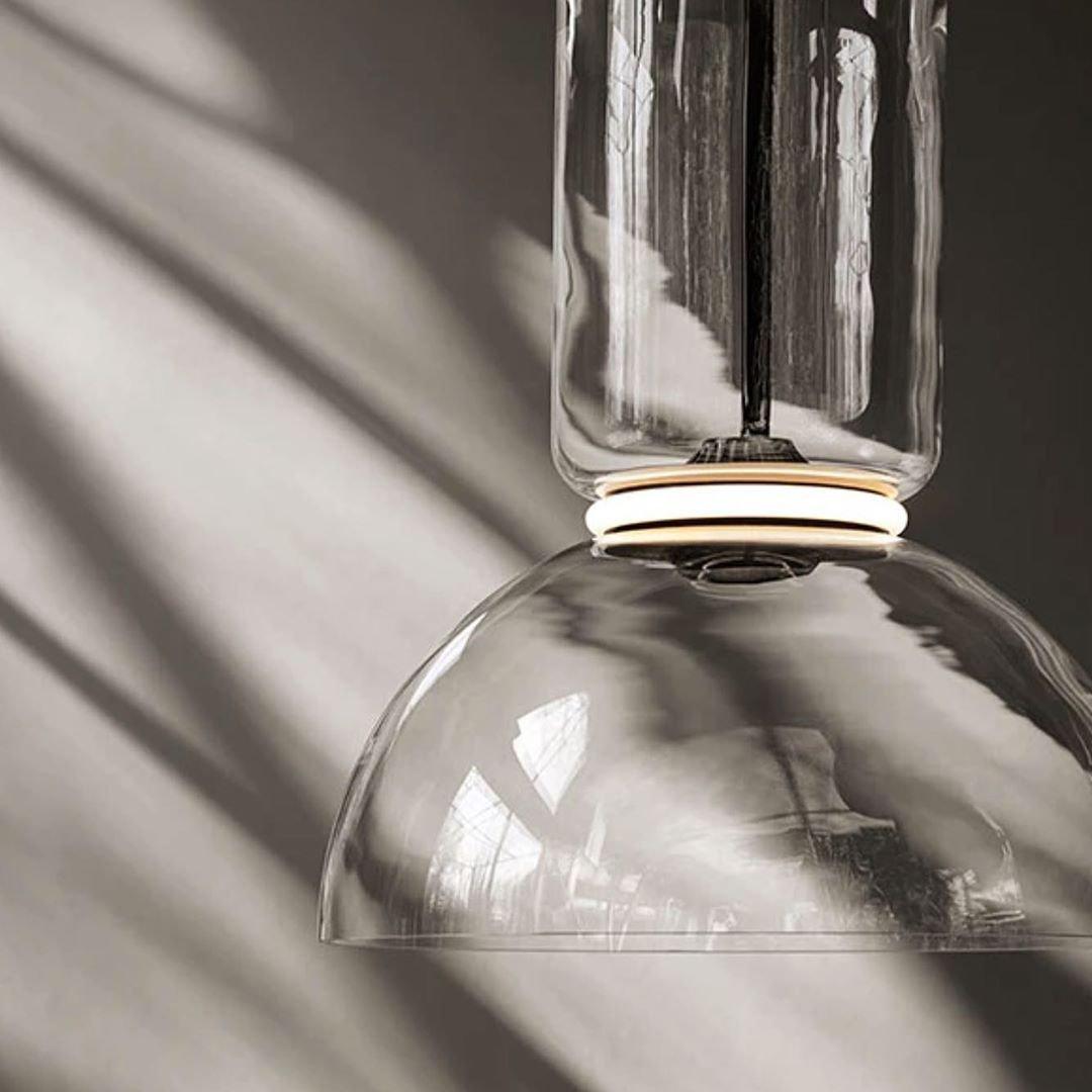 Cylindrical Clear Glass Chandelier