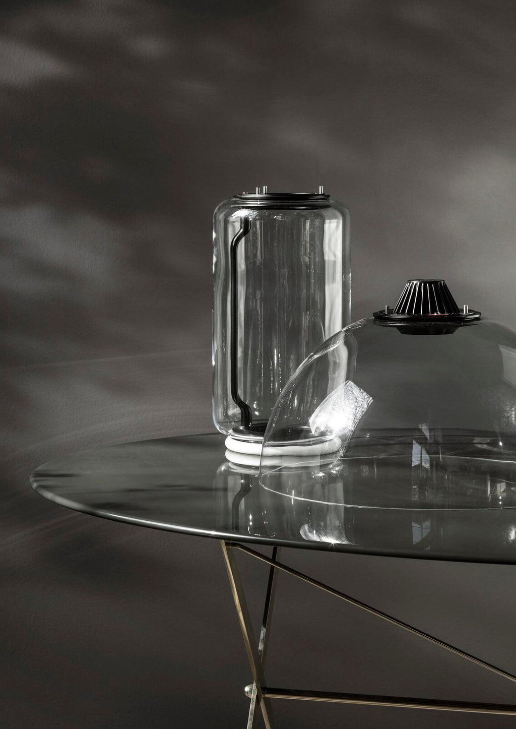 Cylindrical Clear Glass Chandelier