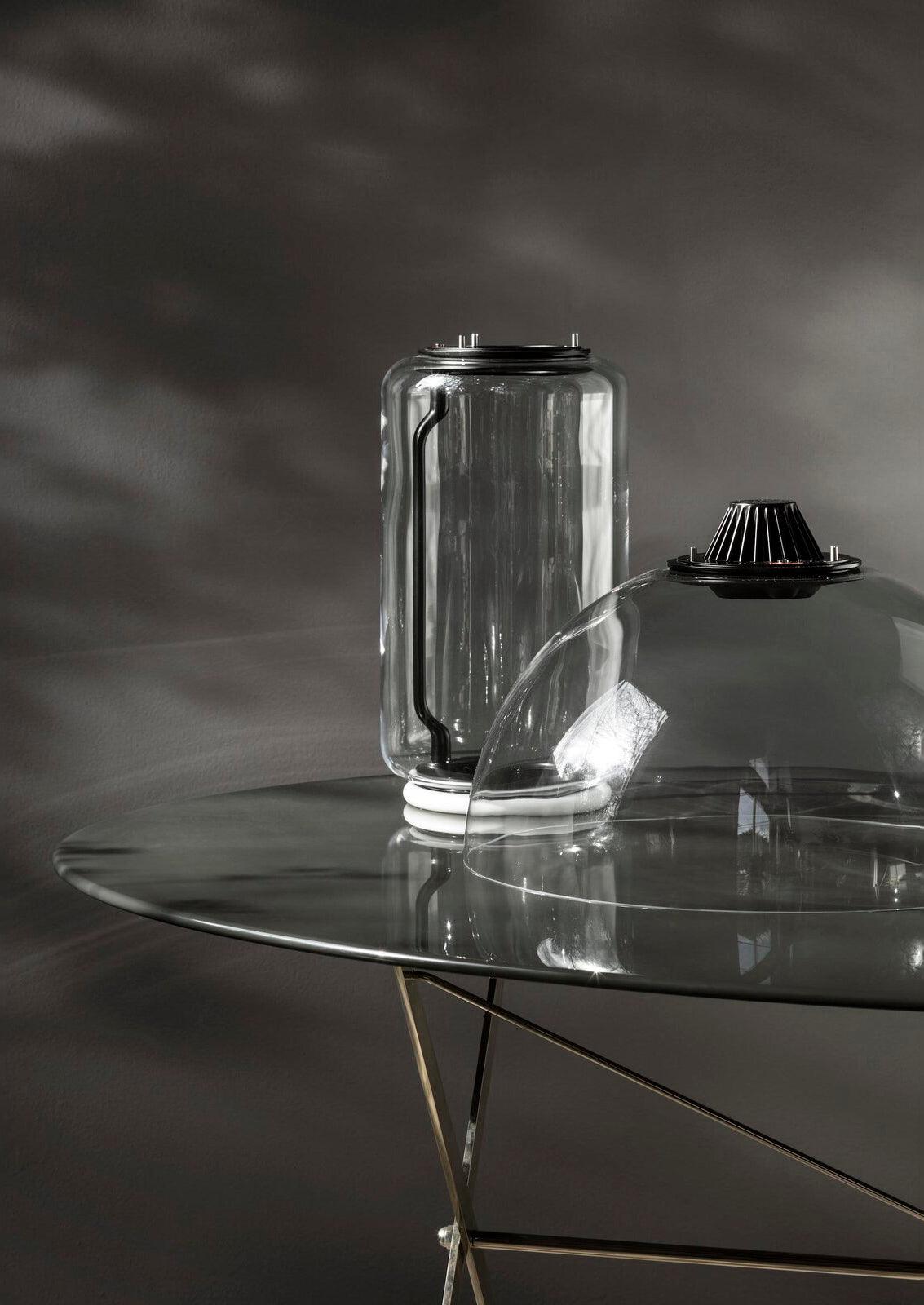 Cylindrical Clear Glass Chandelier