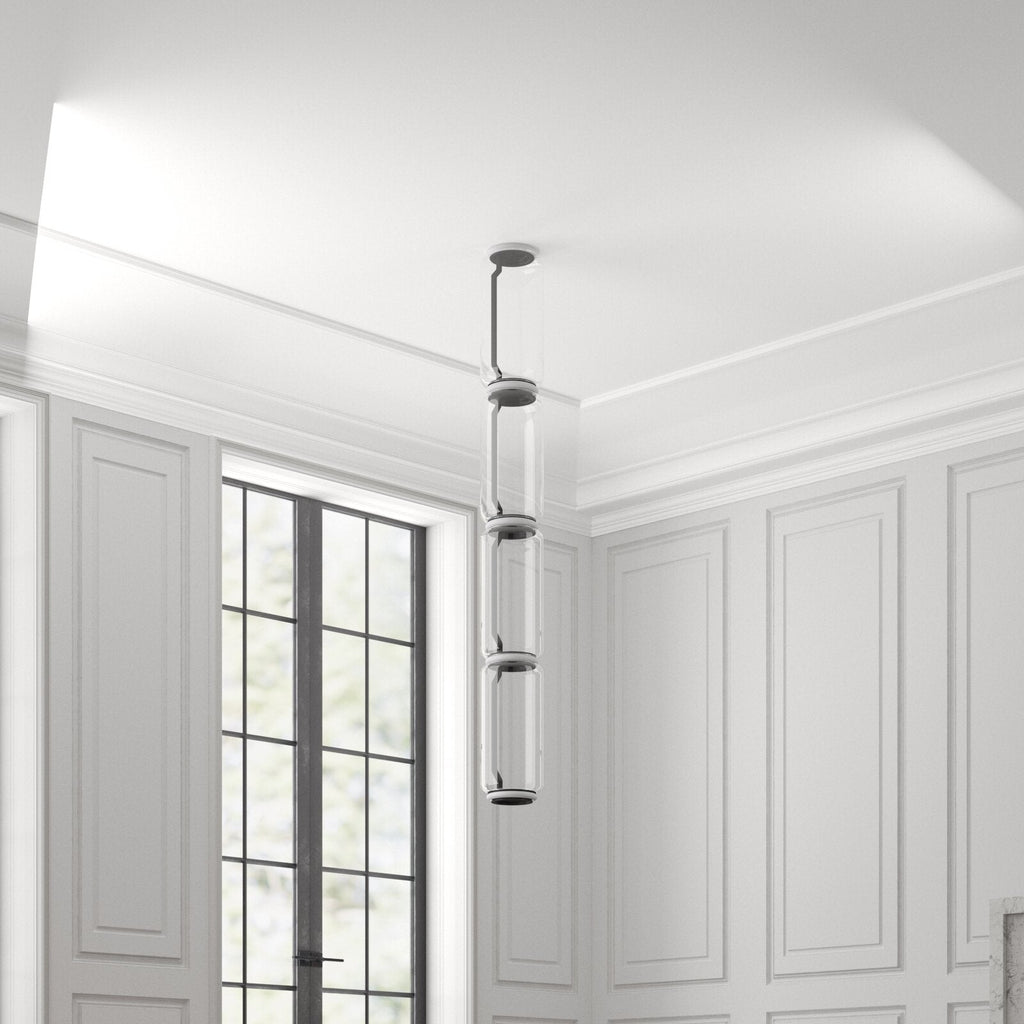 Cylindrical Clear Glass Chandelier