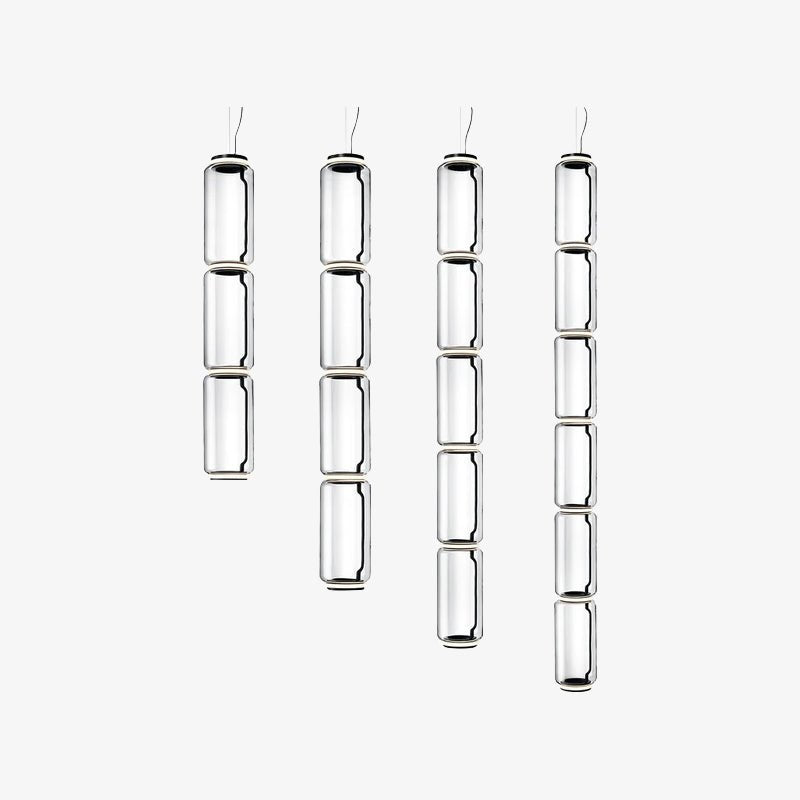 Cylindrical Clear Glass Chandelier