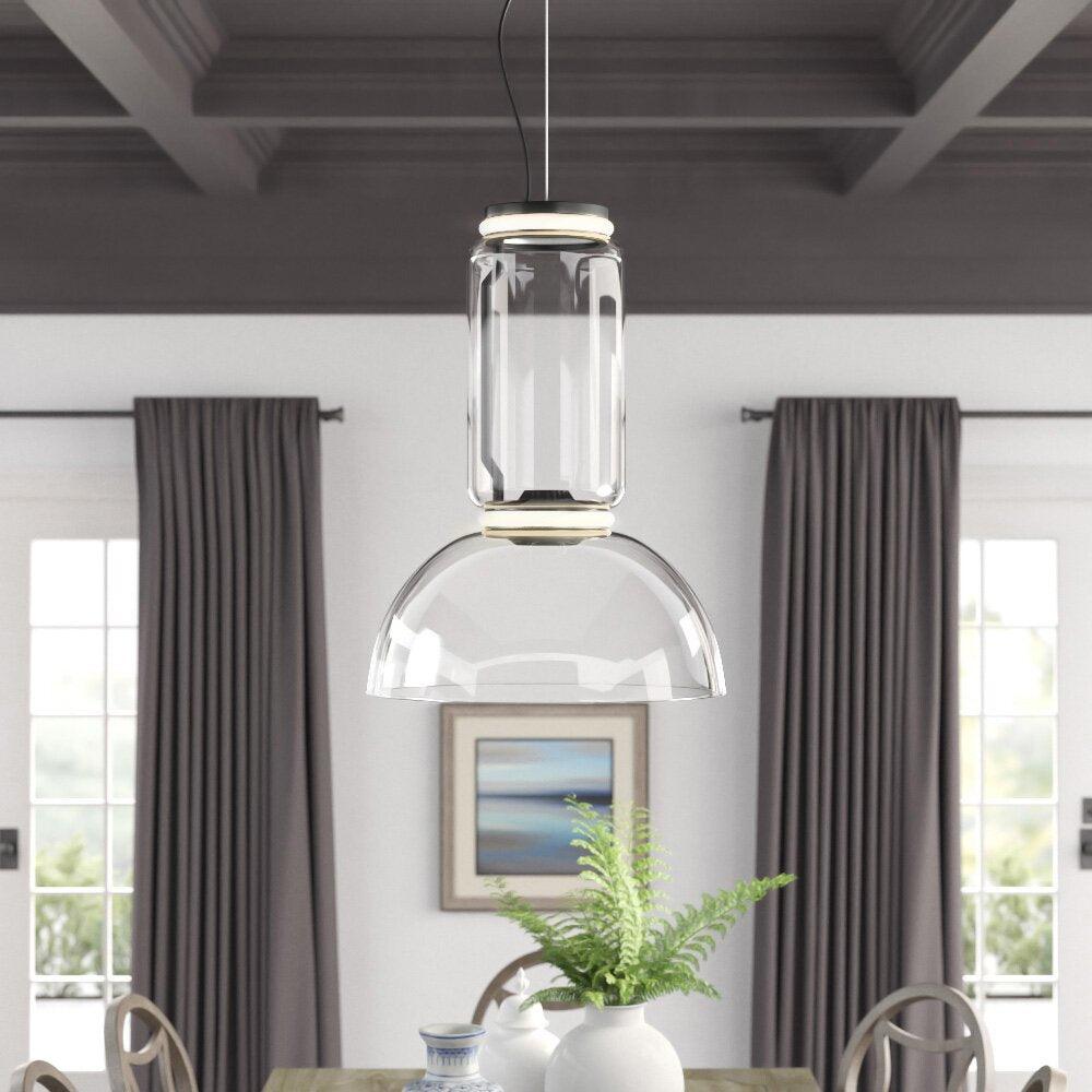 Cylindrical Clear Glass Chandelier