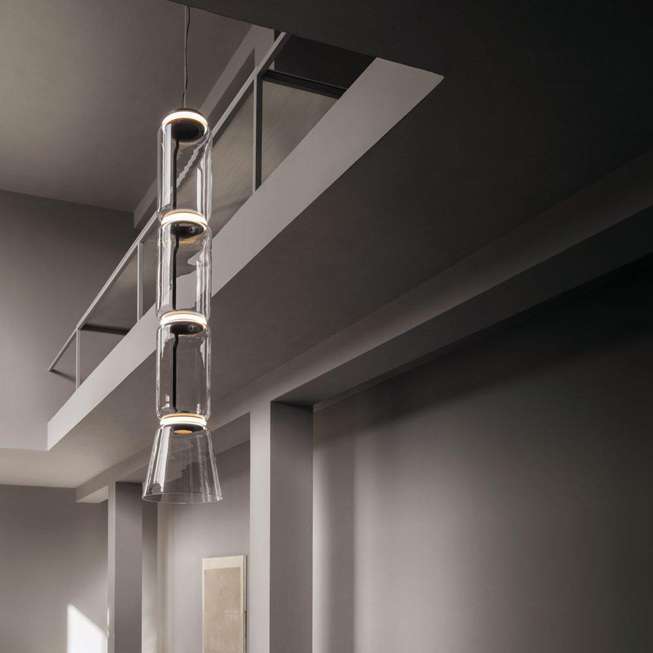 Cylindrical Clear Glass Chandelier