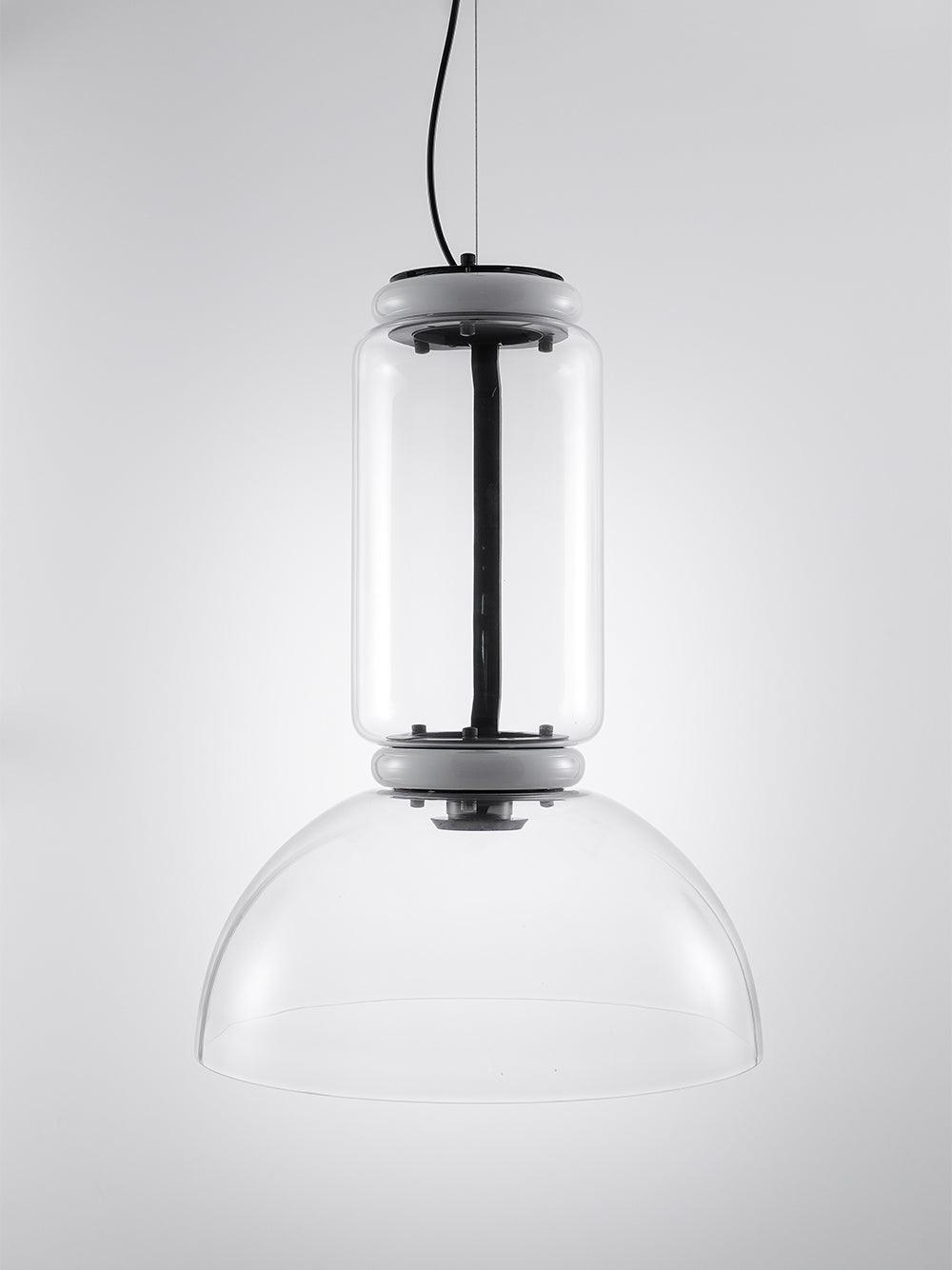 Cylindrical Clear Glass Chandelier